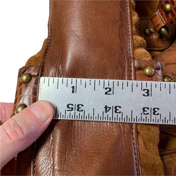 Cole Haan Baguette Brown Suede Leather Trim Handbag - Picture 9 of 10